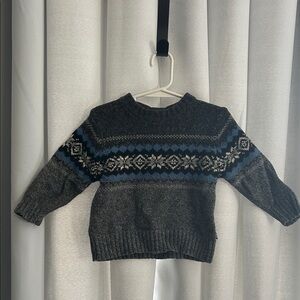 Old Navy Charcoal and Sky Blue Knit Sweater